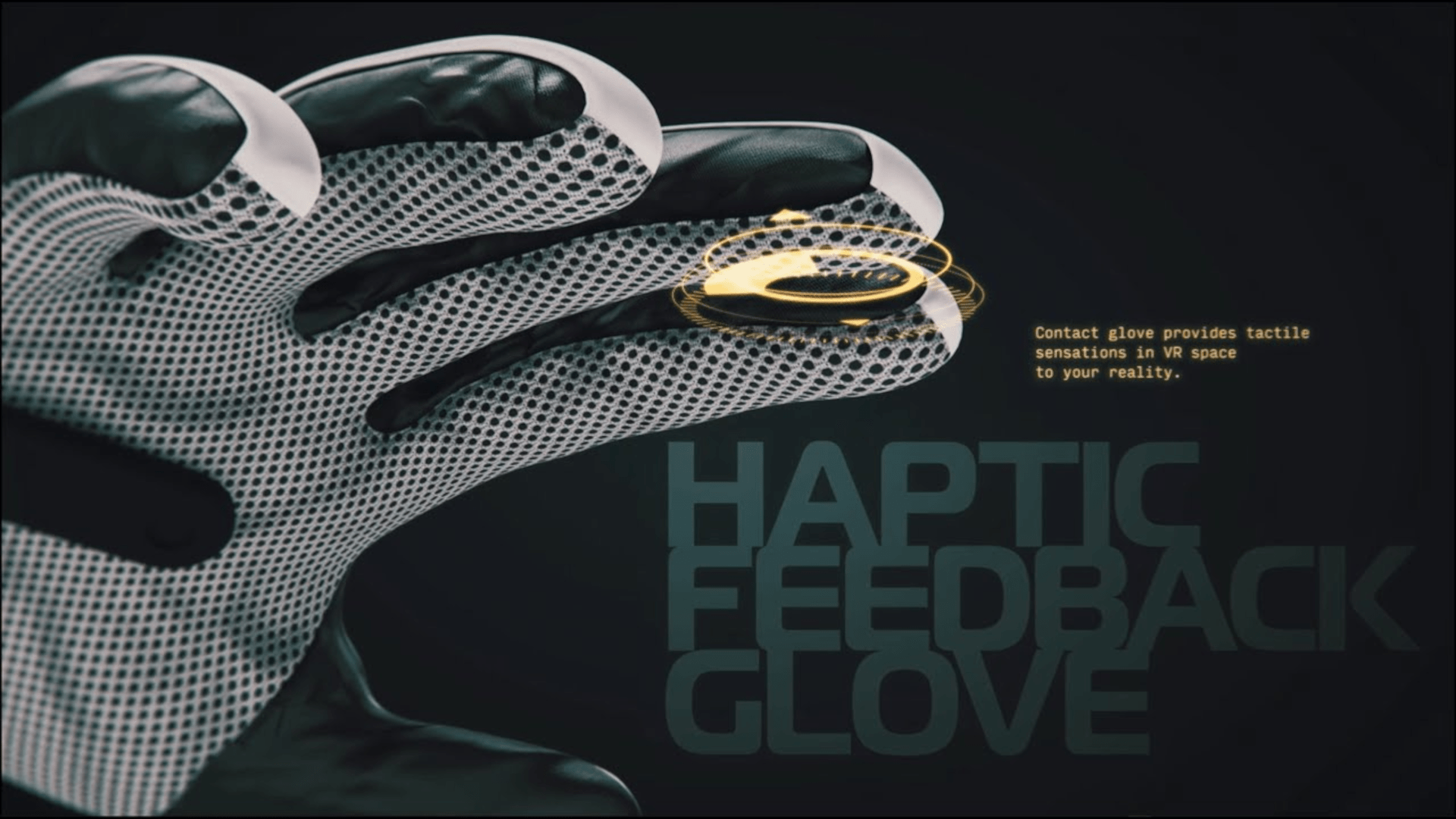 Diver-X ContactGlove worn on hand showing per-finger haptic feedback module design