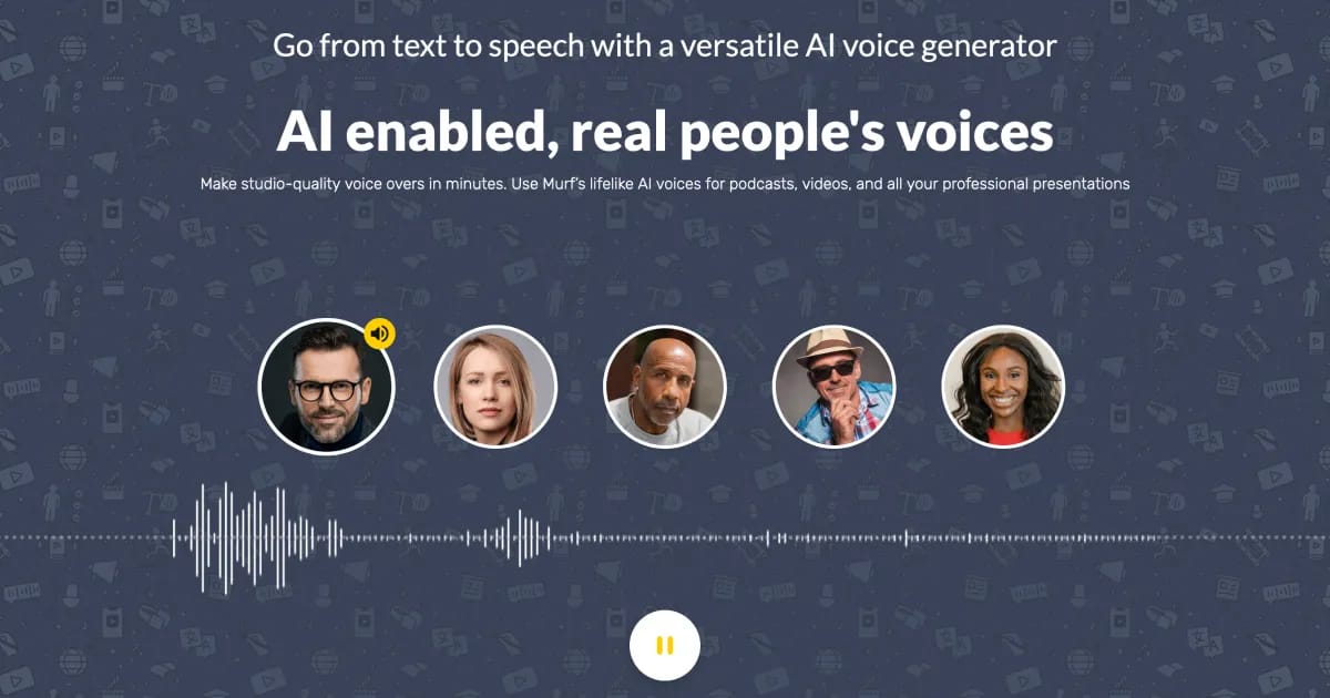Murf AI voice generator platform showcasing professional text to speech studio for audio production projects