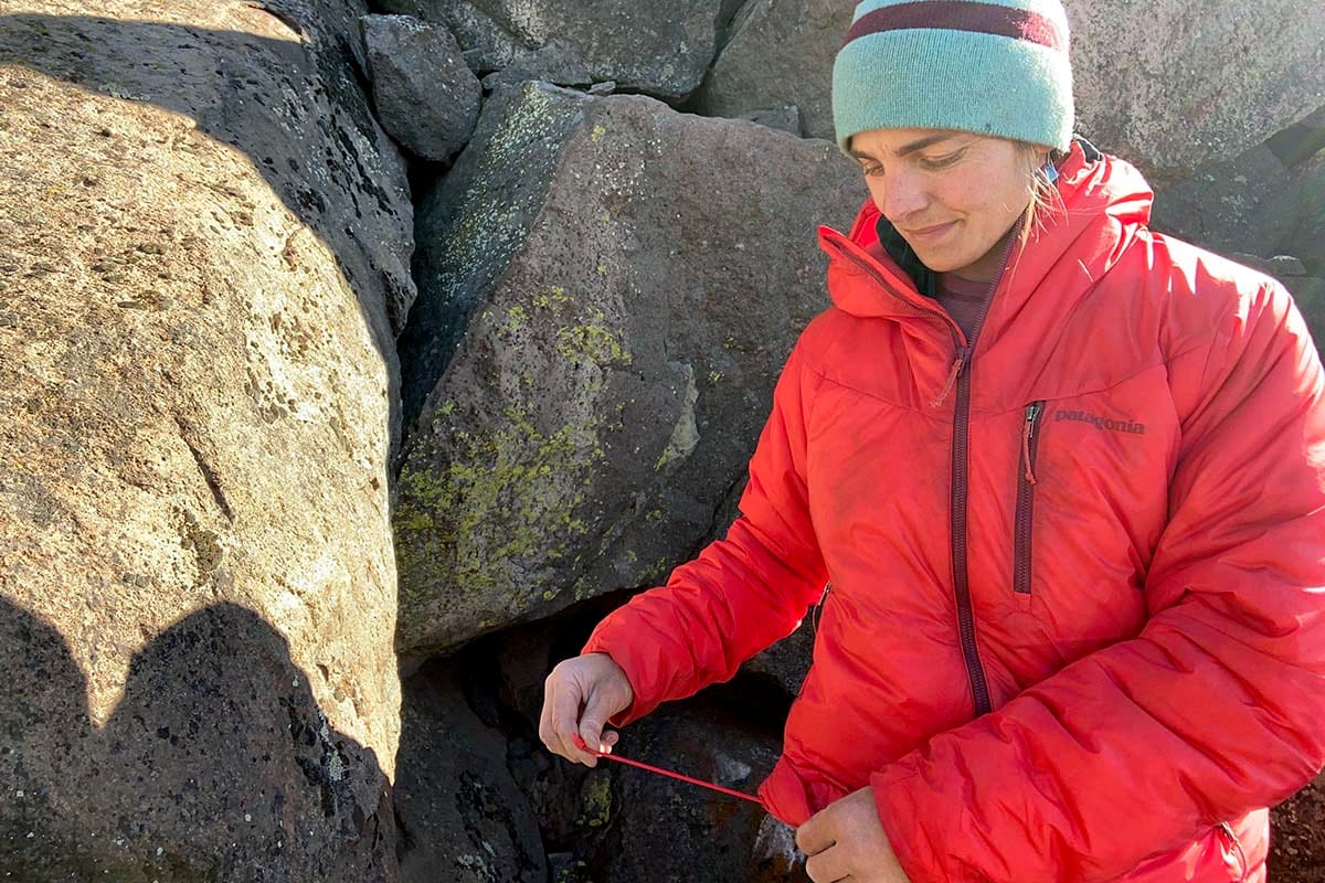 Patagonia DAS Parka alpine belay jacket with PrimaLoft Gold Eco Cross Core insulation expedition fit