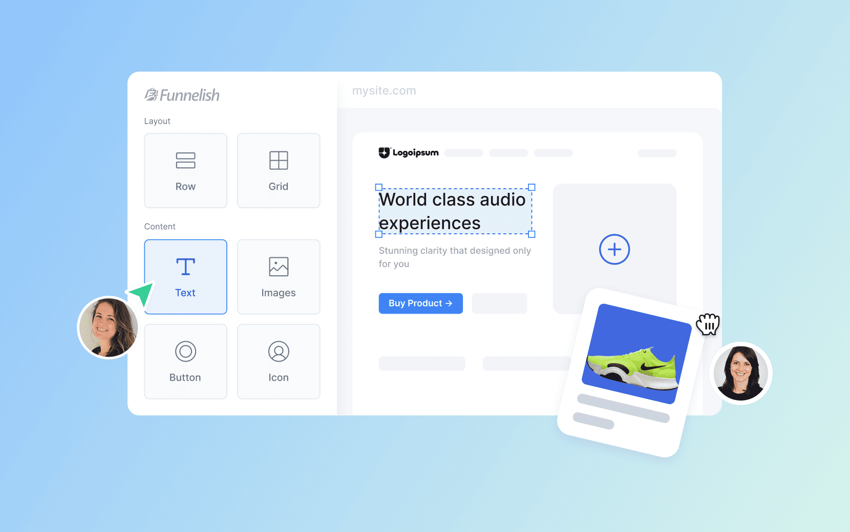 Funnelish analytics dashboard displaying conversion tracking metrics for e-commerce sales funnels