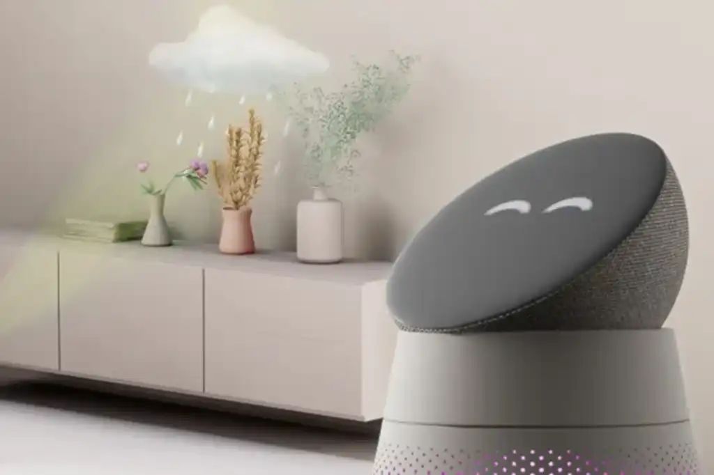 Futurizta Hub holographic smart home device with projected display floating above base