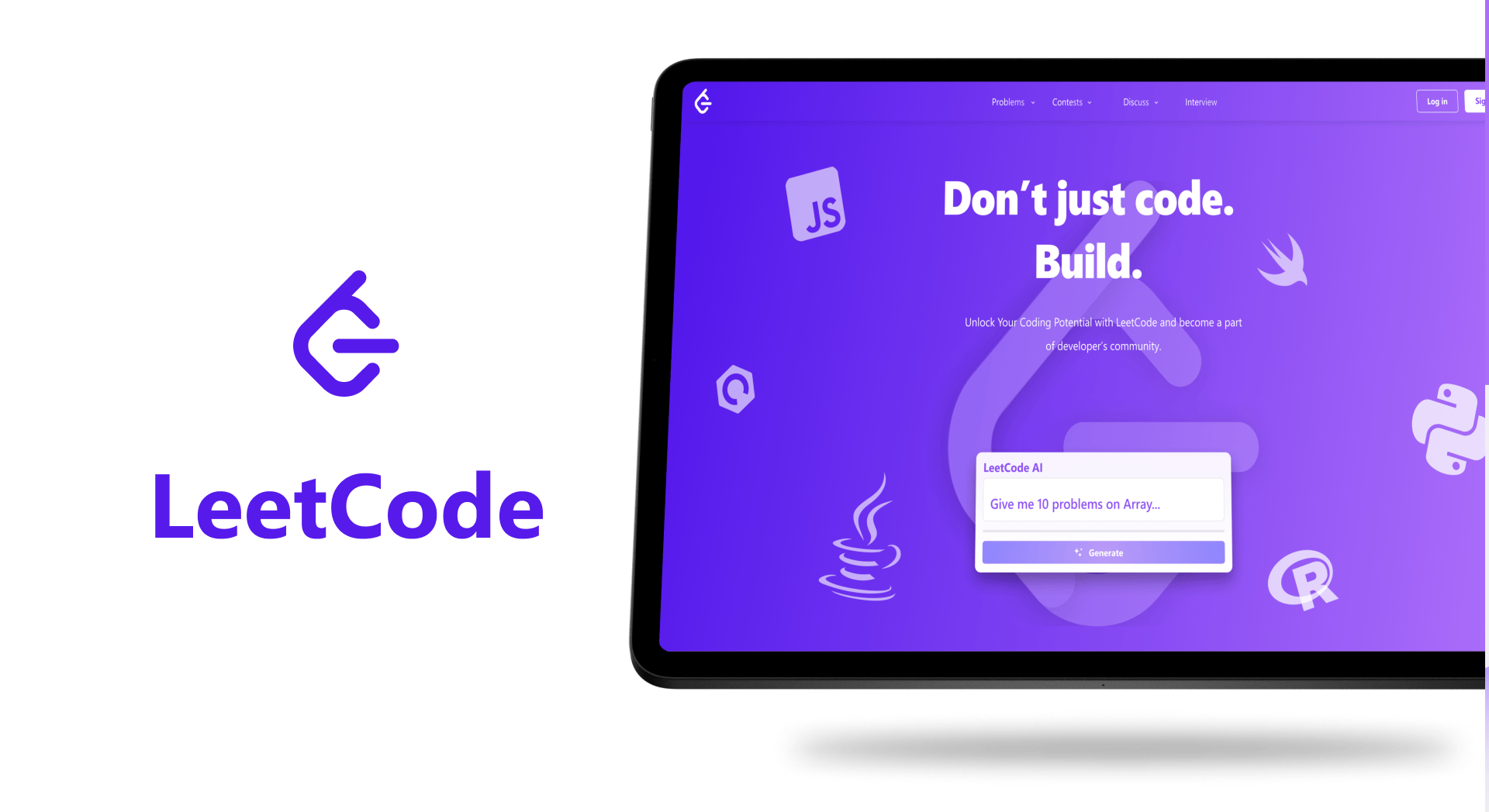LeetCode platform interface showing algorithm coding editor and problem dashboard layout