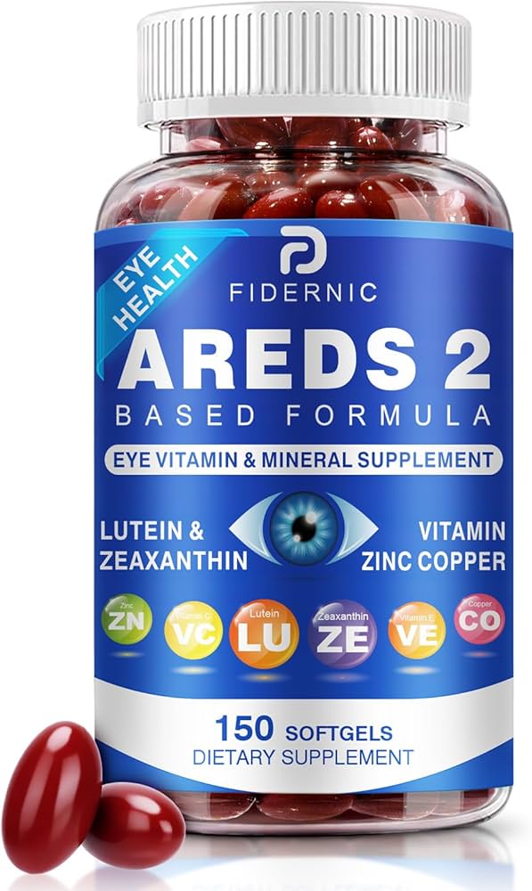AREDS2 eye vitamin and mineral supplement formula with lutein zeaxanthin vitamin C and zinc capsules