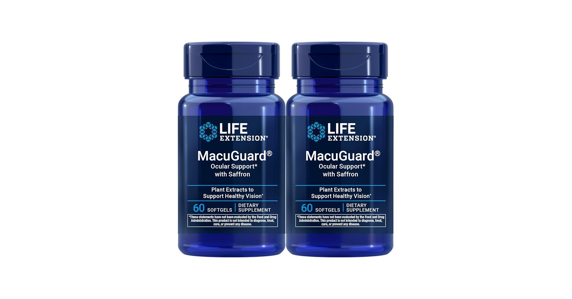 Life Extension MacuGuard Ocular Support with Saffron softgels for evidence based eye health