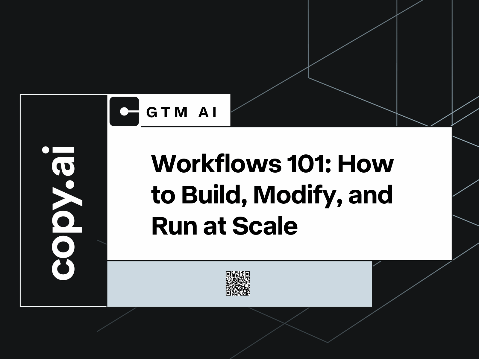 Copy.ai Workflows builder showing chained AI commands for sales and marketing automation at scale