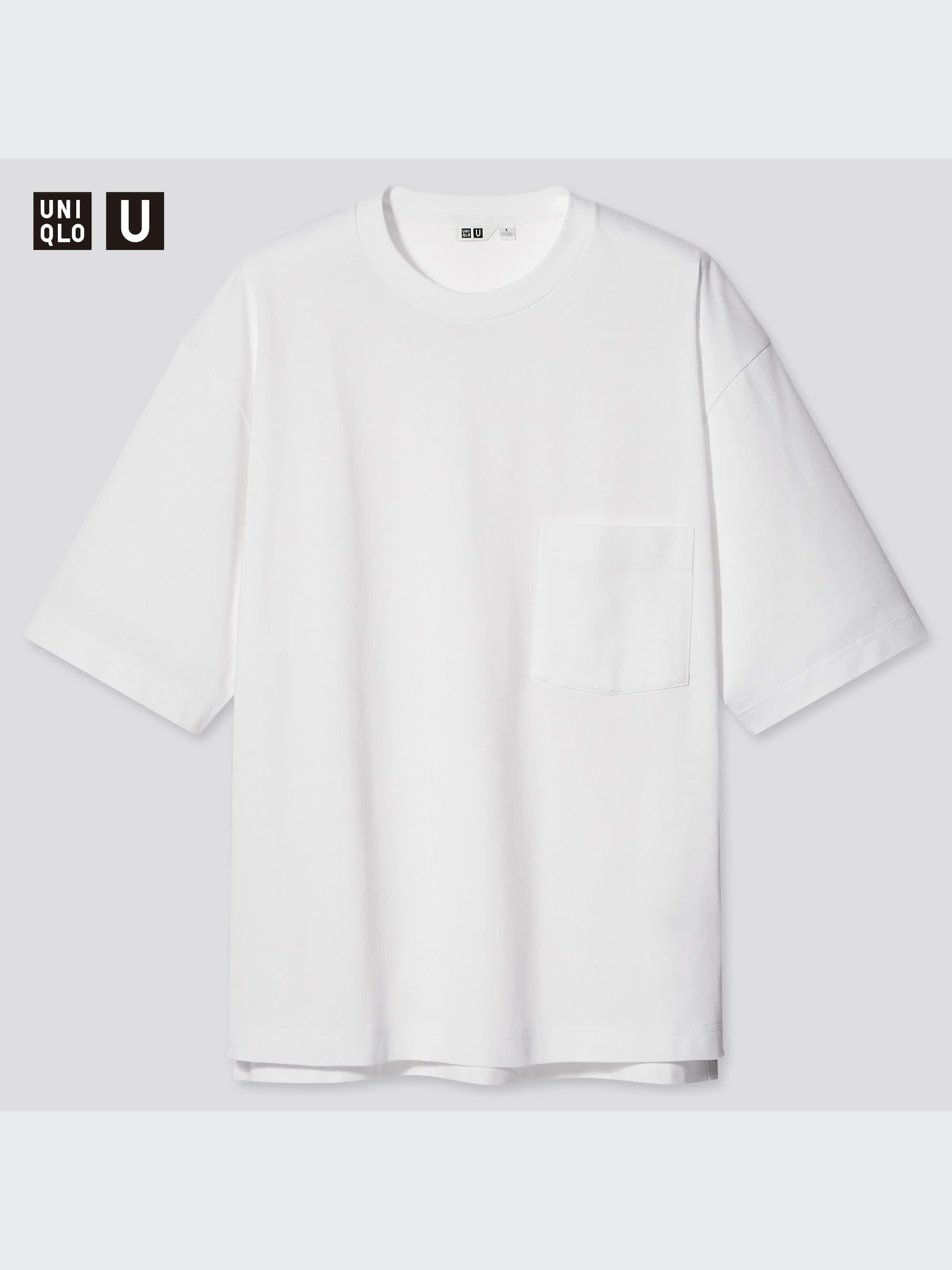 Uniqlo U Oversized Crew Neck Short-Sleeve T-Shirt in beige cotton boxy fit men's basic