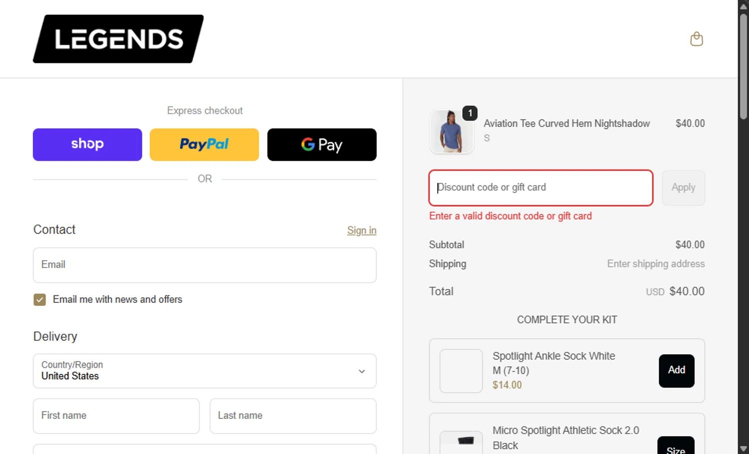 Legends Heavyweight Tees coupon code tested June 2026 – Coupons Scout