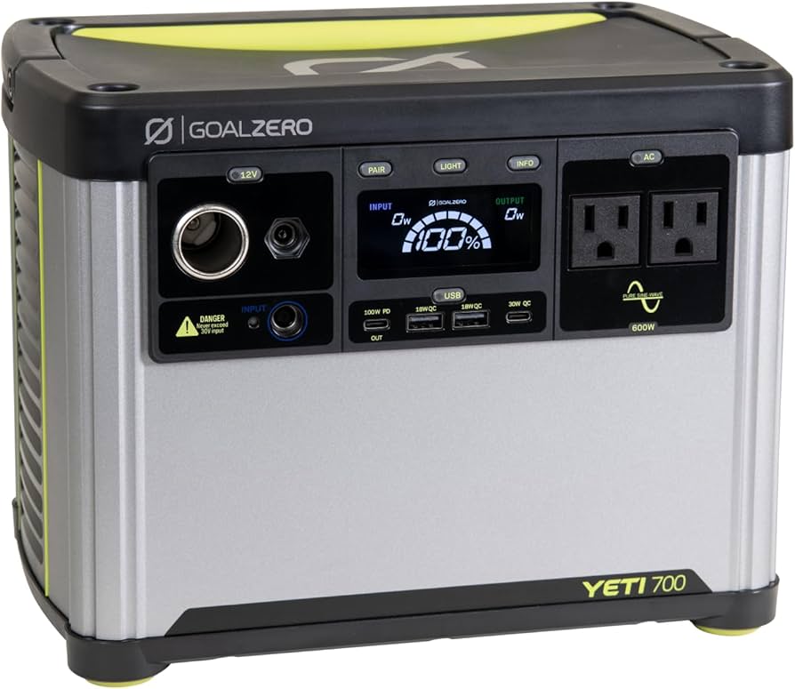 Goal Zero Yeti 700 LiFePO4 portable power station for camping outdoors and tailgating