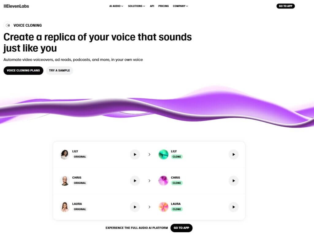ElevenLabs AI voice generator dashboard showing text-to-speech synthesis interface with voice settings