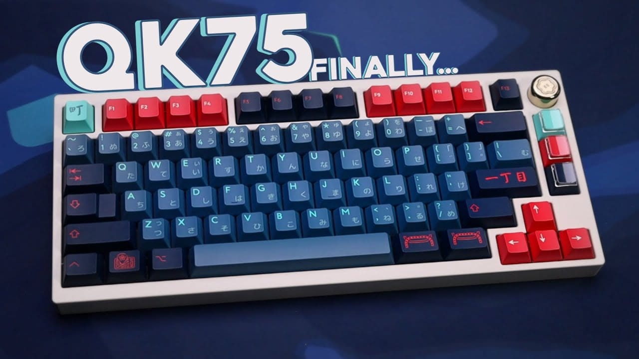 Qwertykeys QK75 custom mechanical keyboard build with aluminum case and gasket mount