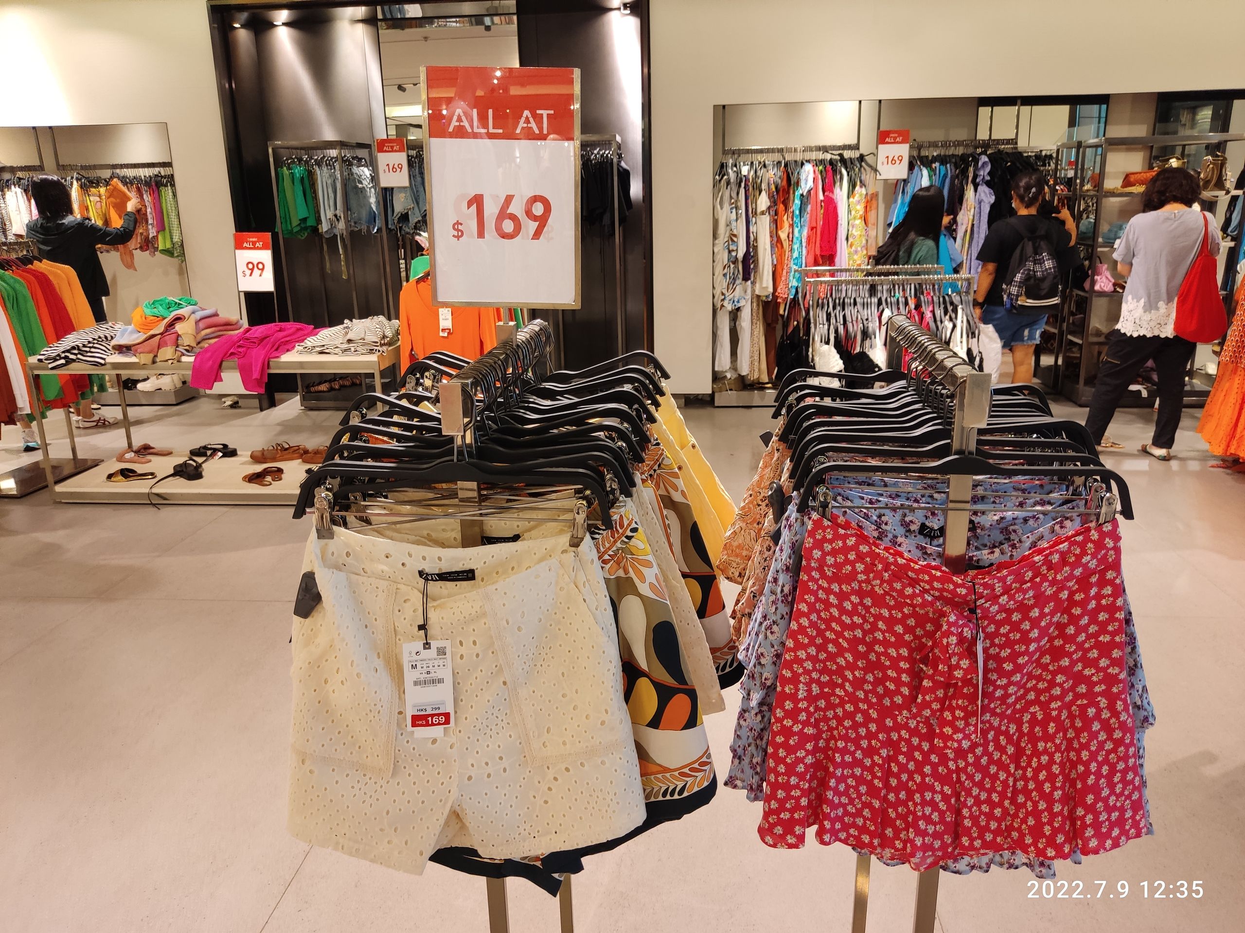 Zara clothing store interior in Hong Kong showing trendy fast fashion displays and merchandise