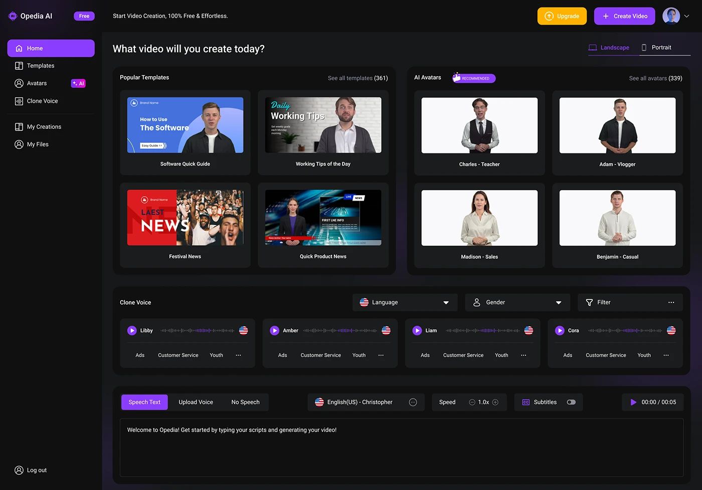 AI video editor dashboard interface showing clip generation and repurposing workflow for content creators