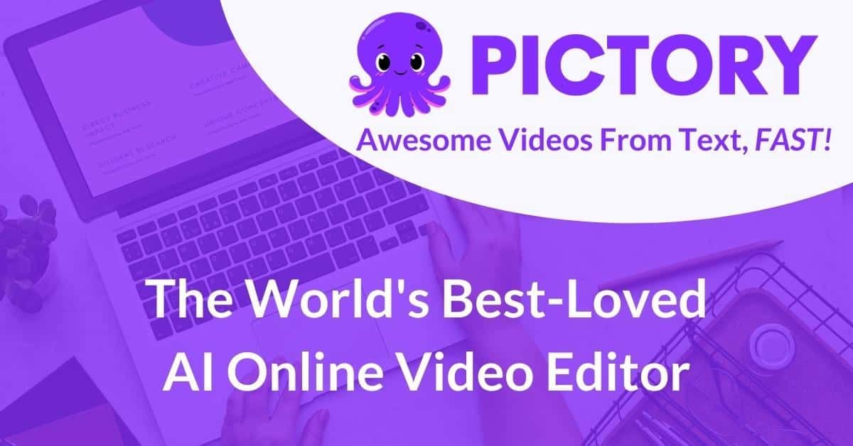Pictory AI text-to-video platform homepage showing article-to-video automation workflow