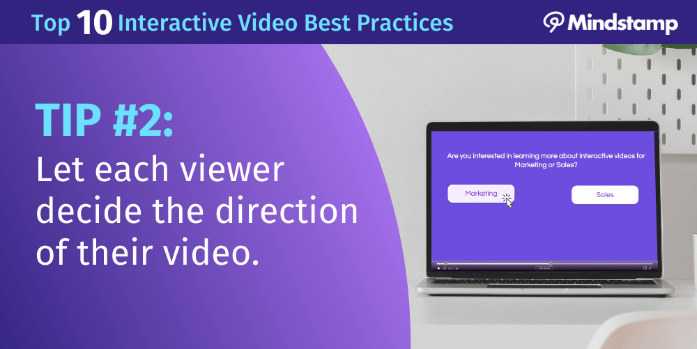 Mindstamp interactive video branching editor showing conditional logic and decision-tree flow