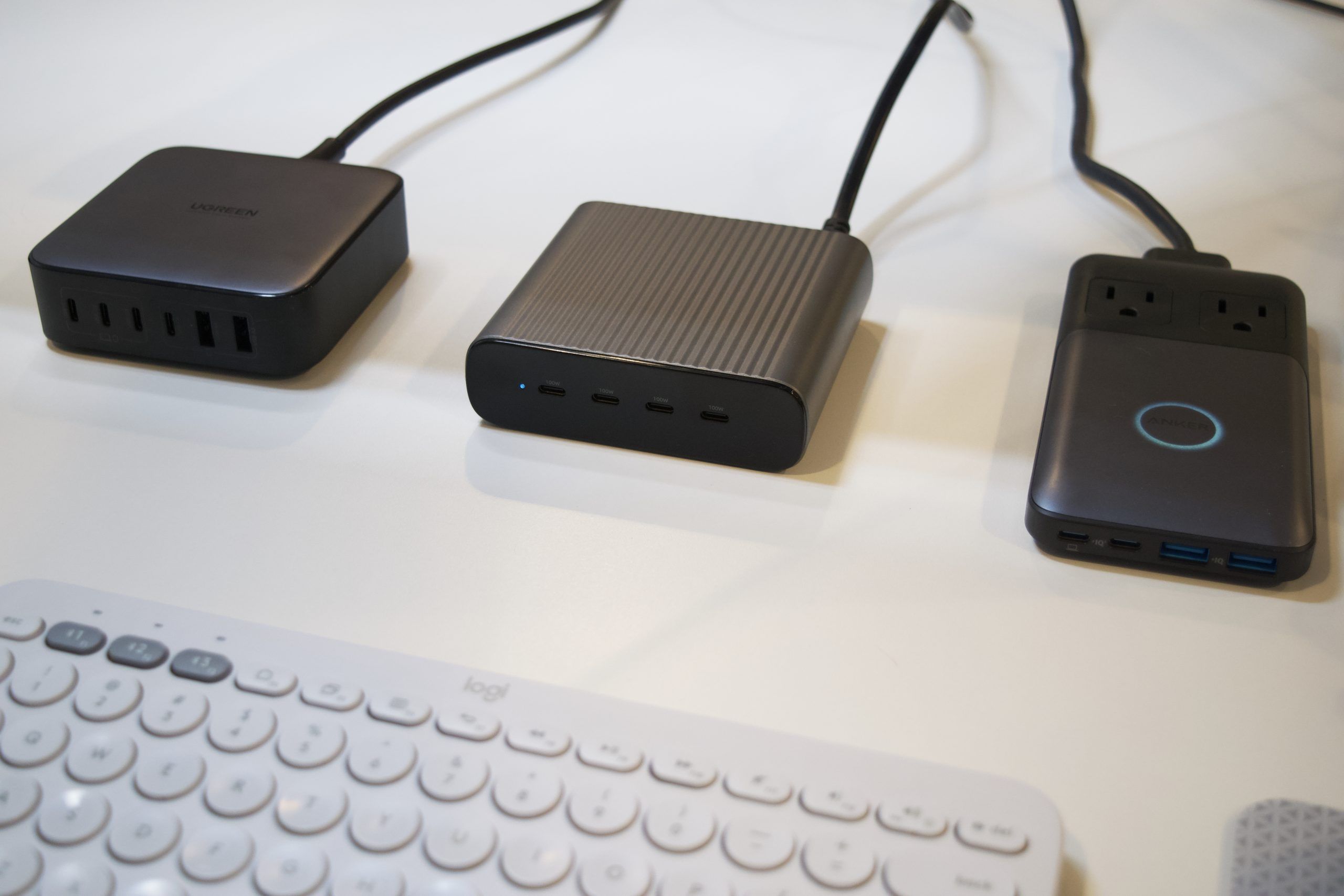 USB-C GaN power adapter showing high-wattage charging technology and compact form factor