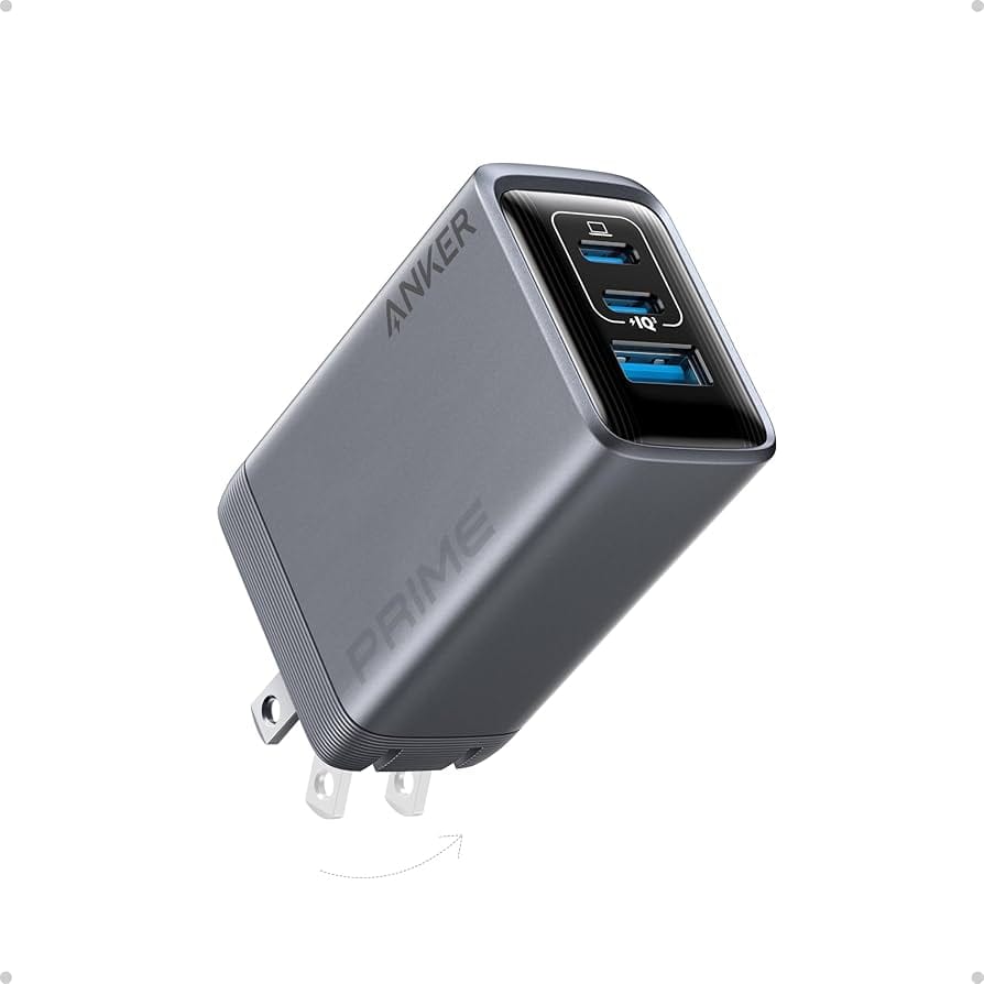 Anker Prime 100W GaN 3-port USB-C charger compact foldable design for MacBook Pro and iPhone