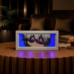 My Hero Academia themed anime light box on display showing layered RGB illumination