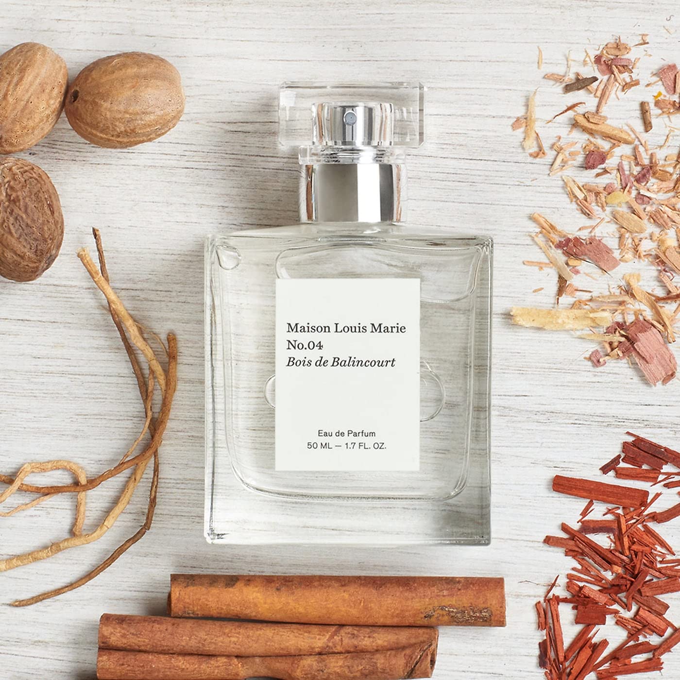 Maison Louis Marie No.04 Bois de Balincourt clean beauty eau de parfum bottle with minimalist label