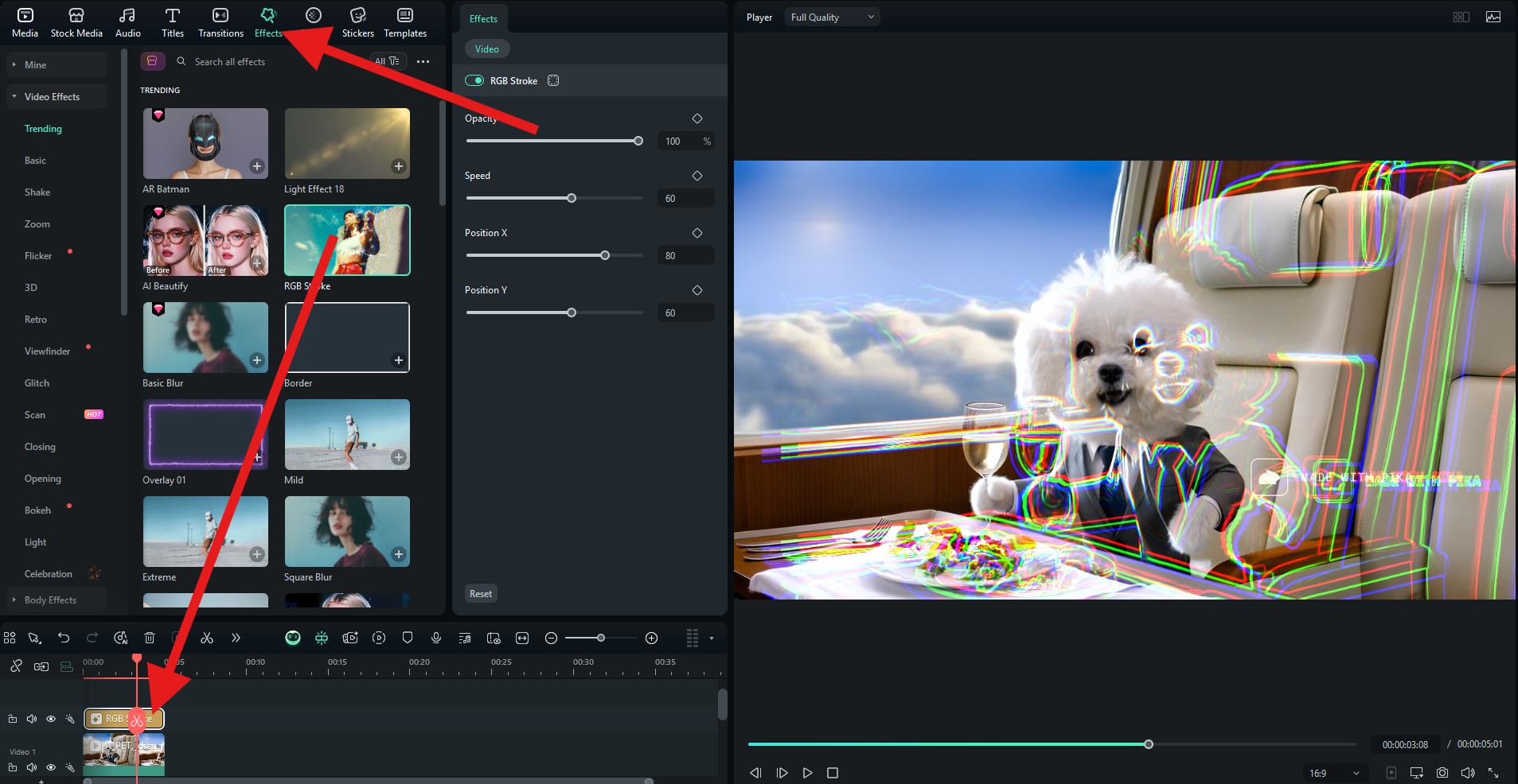 Pika AI text-to-video generator dashboard showing prompt input and four preview clip variations