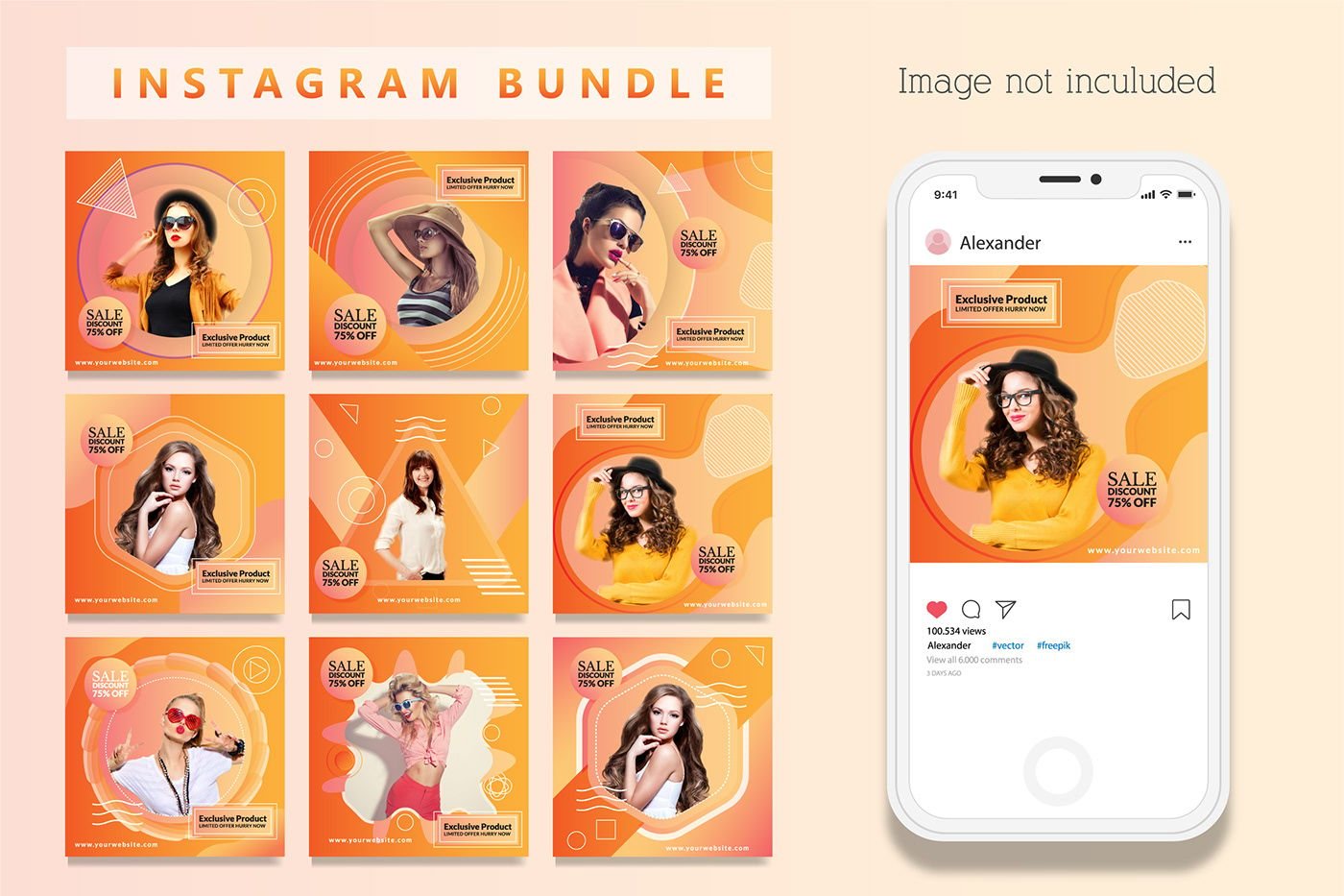 Instagram social media templates collection showcasing professional post design layouts