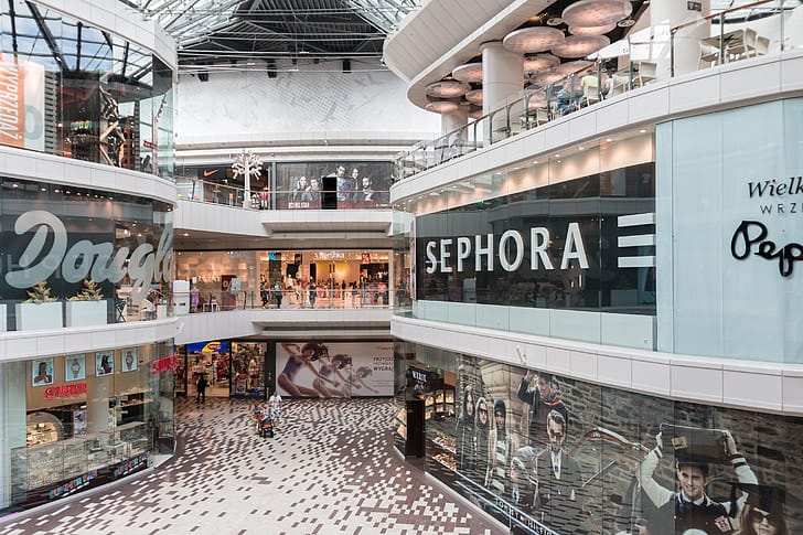 Sephora storefront signage representing luxury beauty retailer brand exclusivity