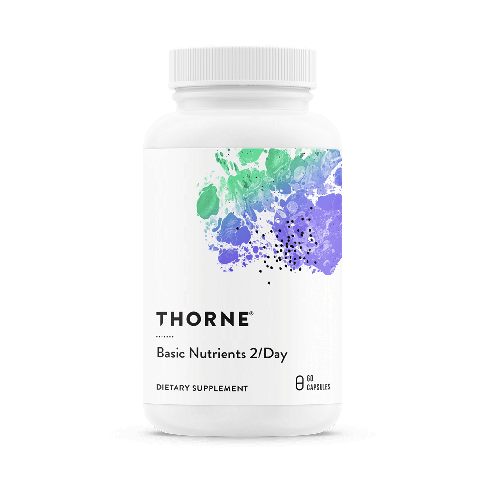 Thorne Basic Nutrients 2/Day NSF Certified for Sport multivitamin bottle product label