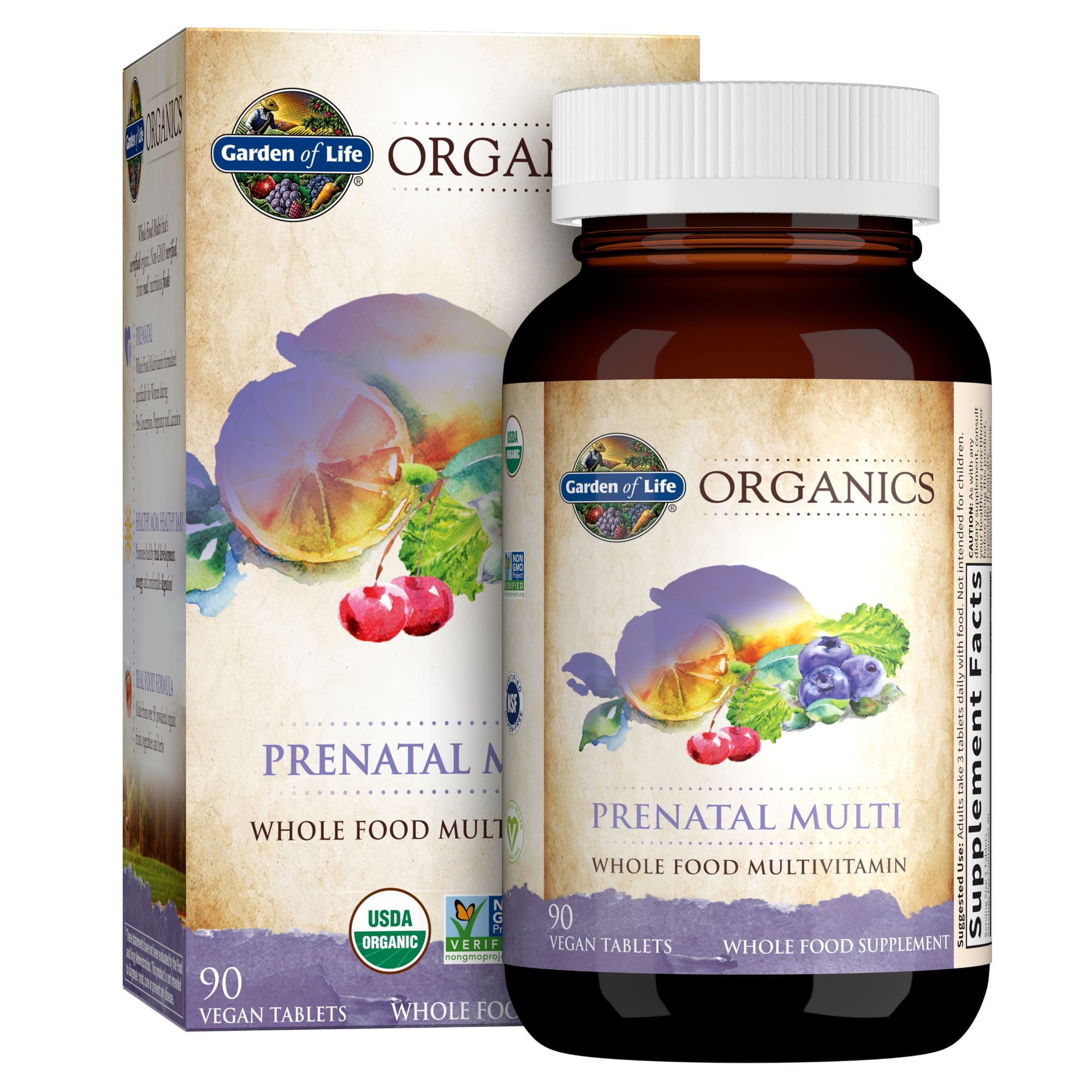 Garden of Life mykind Organics Prenatal once daily multivitamin organic whole food tablets bottle