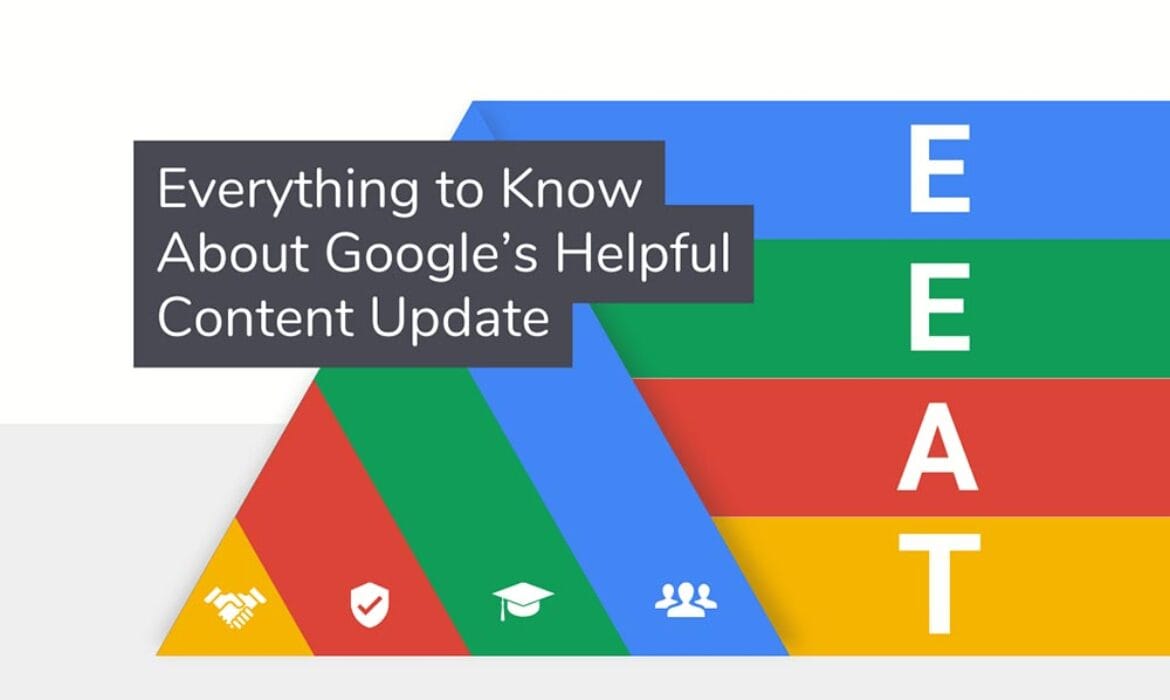 Google E-E-A-T framework illustration showing Experience Expertise Authoritativeness and Trustworthiness pillars for SEO