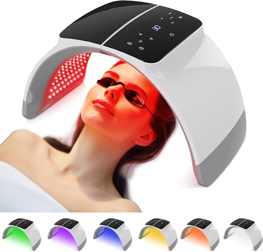 Seranova Beauty Review 2026: The Truth About the Device, The Subscription, and The Real Cost -Multi-color LED light therapy device showing red blue and yellow spectrum treatment modes-couponsscout.com