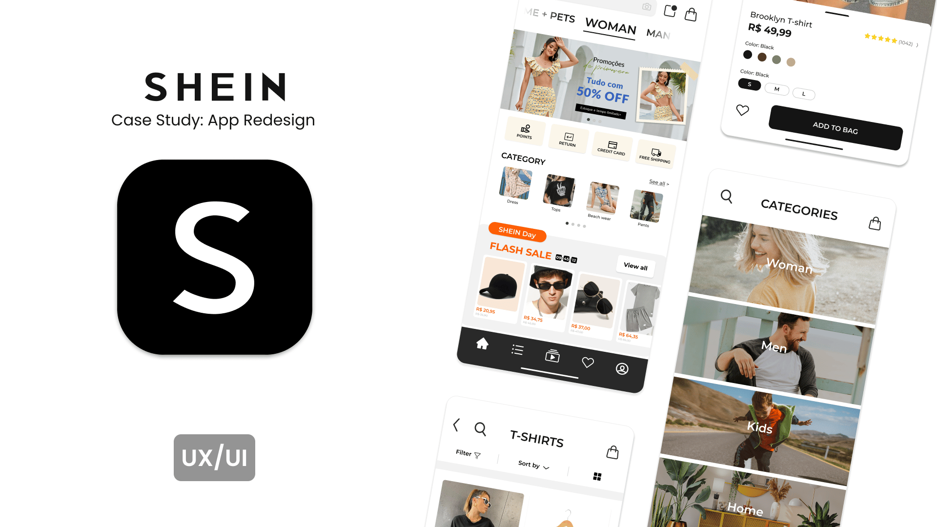 Shein ultra-fast fashion mobile app shopping interface displaying trendy clothing catalog