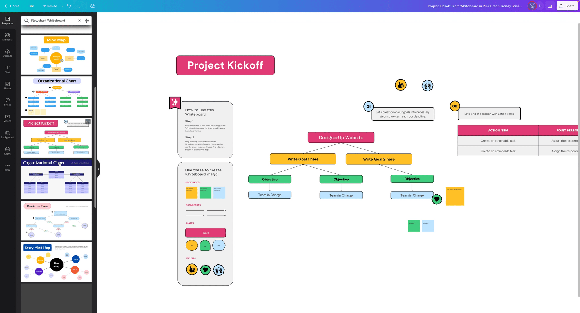 Canva design platform interface with worksuite and template library for visual content creation