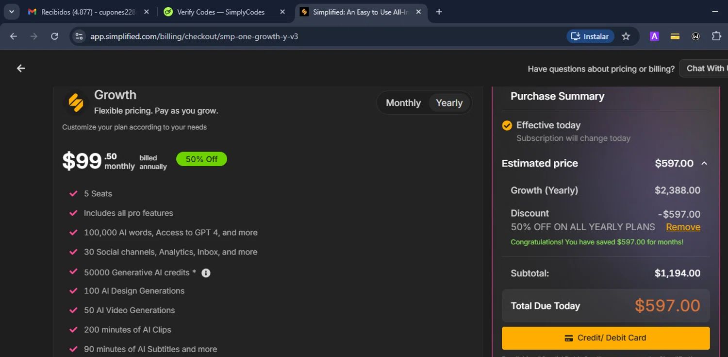 Simplified coupon code tested June 2026 – Coupons Scout
