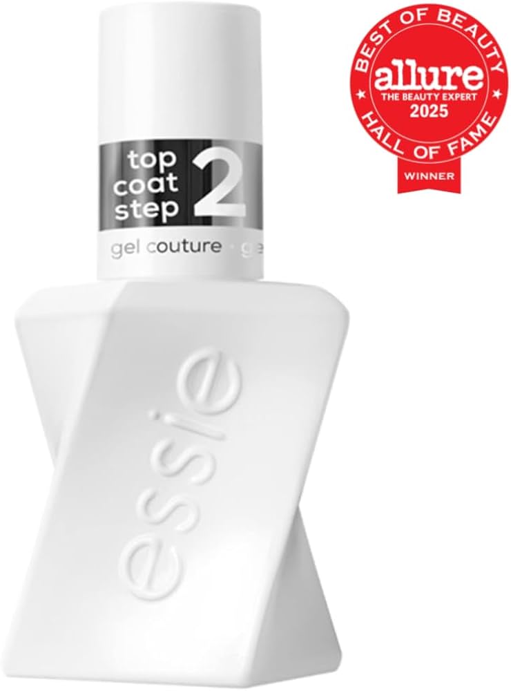 Essie Gel Couture Long-Lasting clear shiny top coat nail polish vegan formula bottle