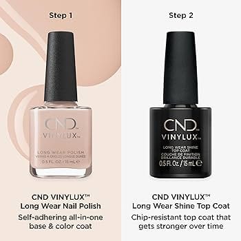 CND Vinylux Long Wear Shine Top Coat quick drying formula bottle for 7-day manicure