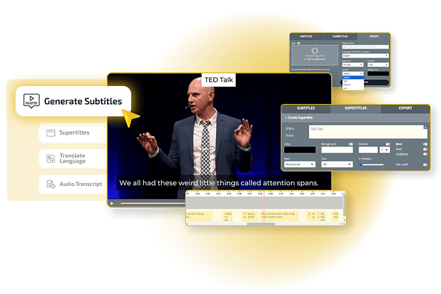 Subtitlebee homepage advertising 95% accurate AI generated subtitles for videos
