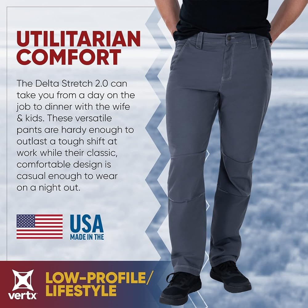 5.11 Tactical Review 2026: Still The Gold Standard, or a Brand Living on Legacy? -Vertx Delta Stretch 2.0 tactical pants shown in Spine Grey with athletic-fit and low-profile styling-couponsscout.com