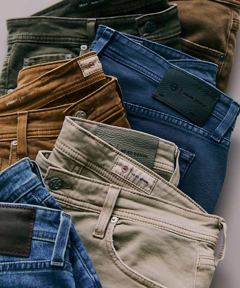 AG Jeans Outlet official store homepage advertising 40 percent off regular prices on premium denim