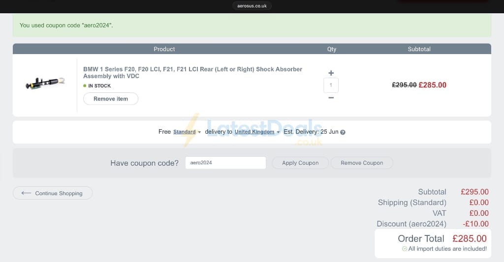 Aerosus UK coupon code tested July 2026 – Coupons Scout