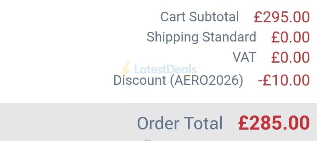 Aerosus UK coupon code tested July 2026 – Coupons Scout