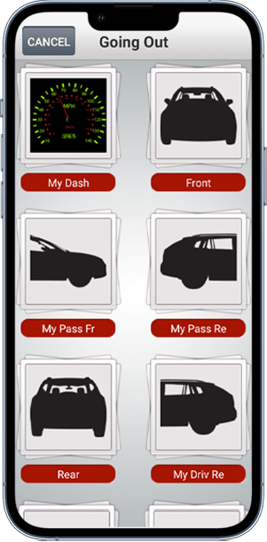 Digital vehicle damage inspection app used to document rental car condition