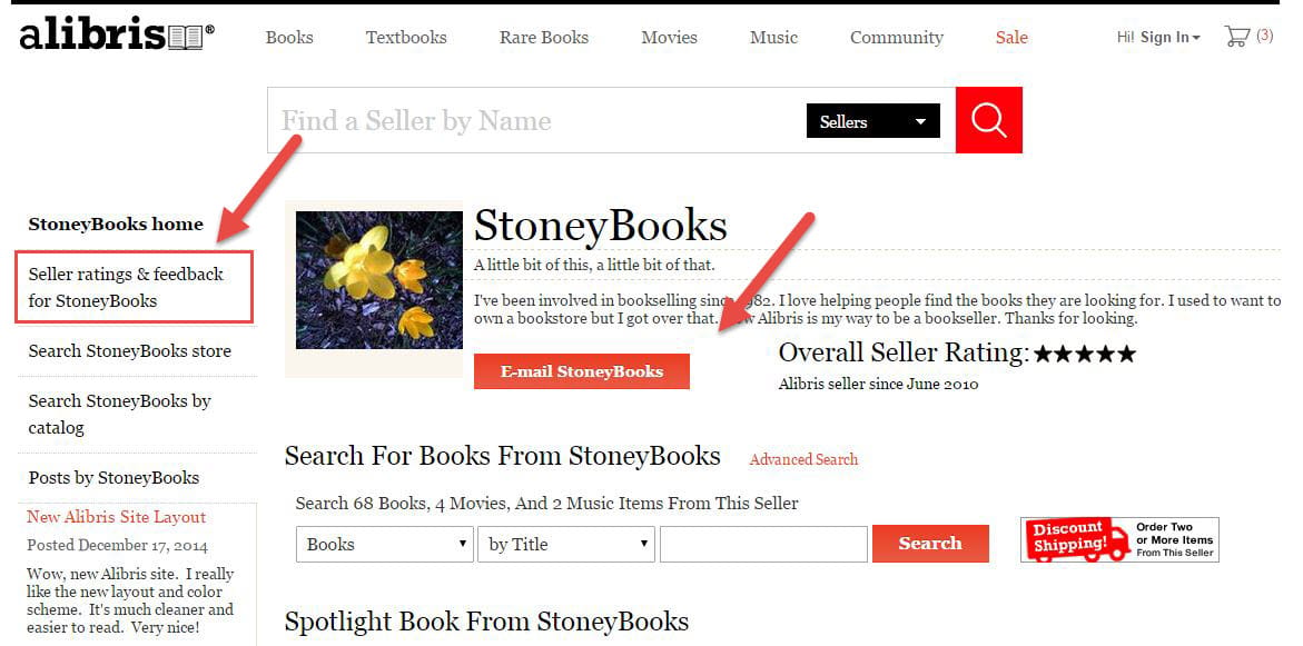 Alibris online marketplace homepage showing used and rare books inventory search interface