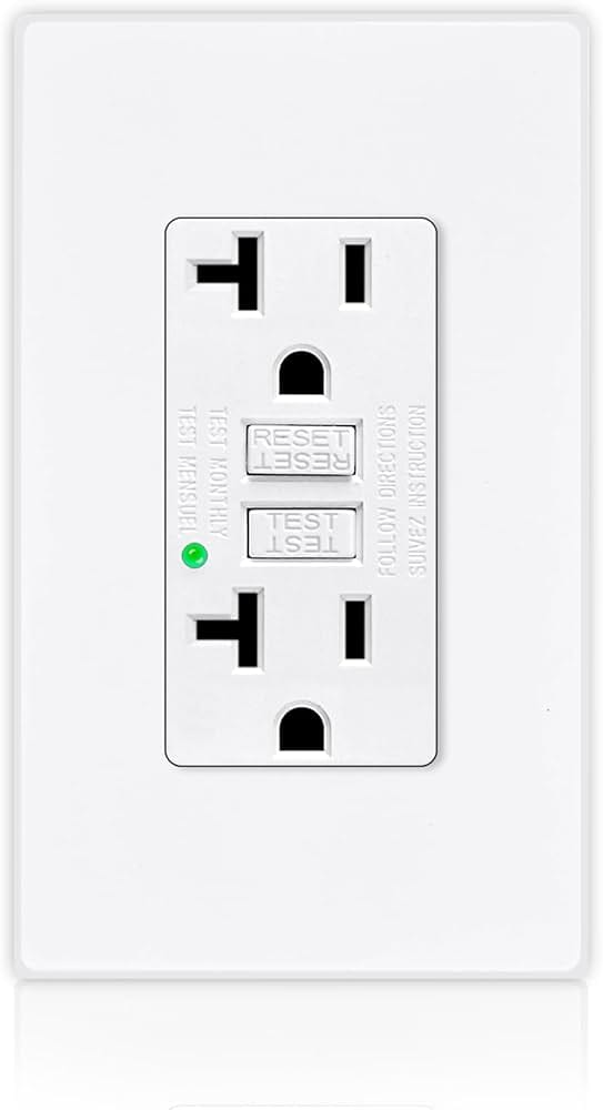 UL Listed GFCI outlet with LED indicator providing electrical safety for indoor garden appliances
