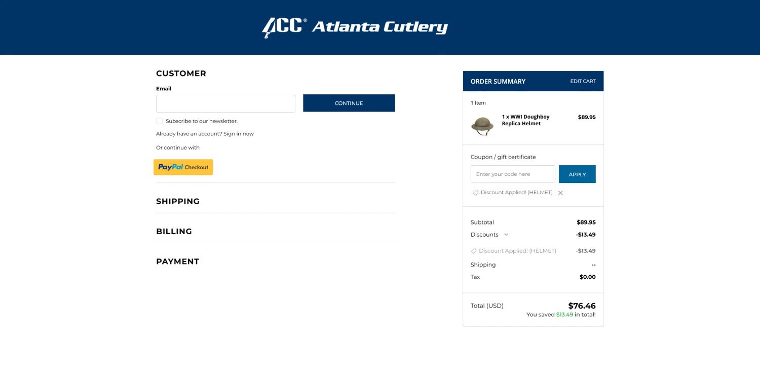 Atlanta Cutlery Corp. coupon code tested July 2026 – Coupons Scout