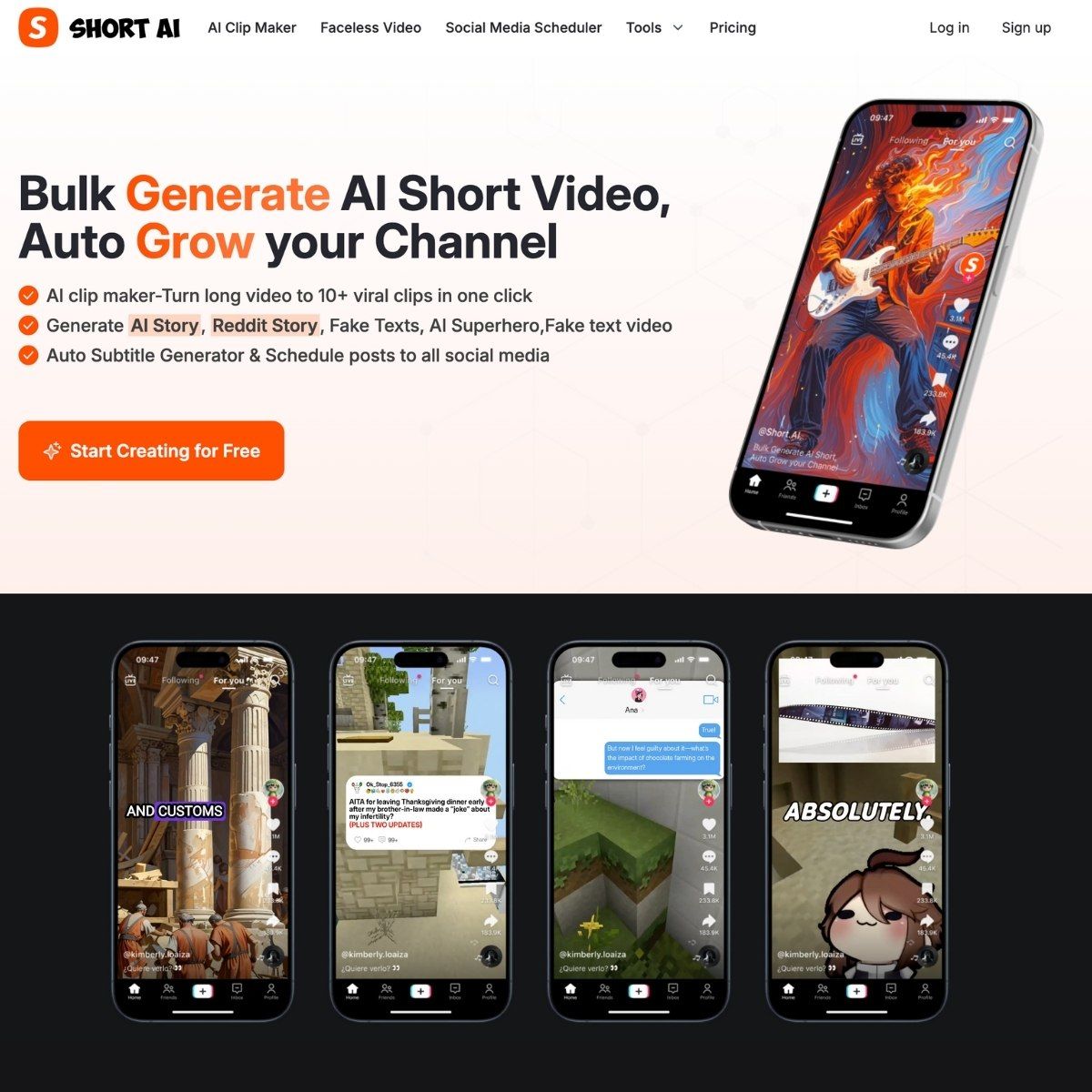 AI short video generator platform creating clips for TikTok Reels and YouTube Shorts