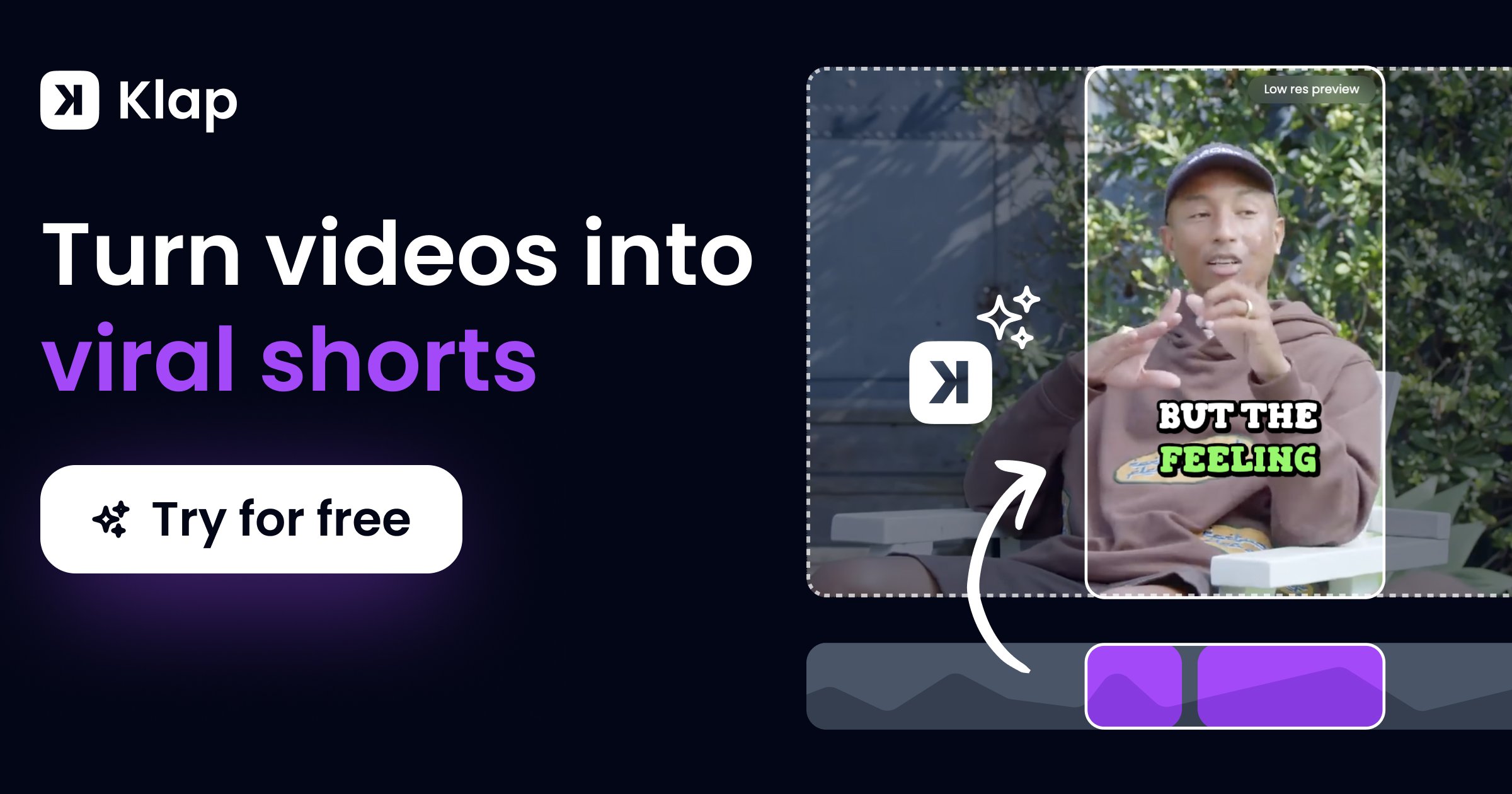 Klap AI turning long-form video into viral TikTok Reels and YouTube Shorts clips