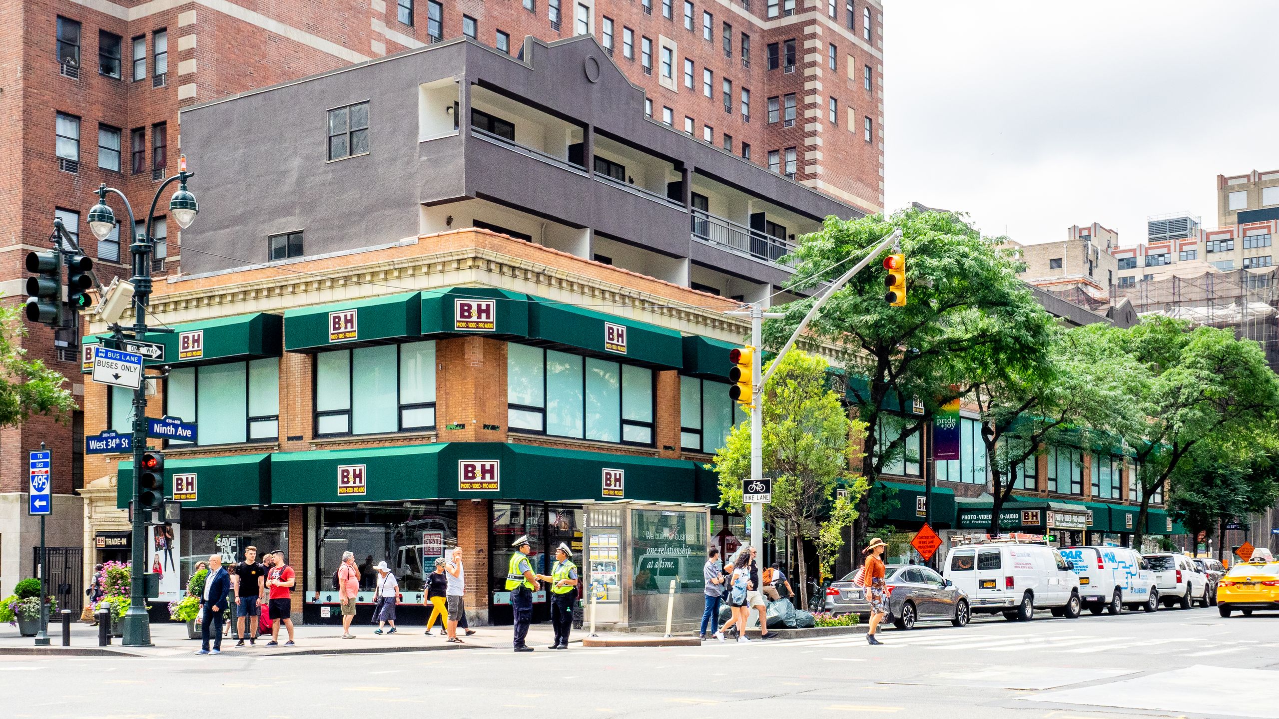 B&H Photo Video storefront in New York City serving creative professionals with pro-grade gear