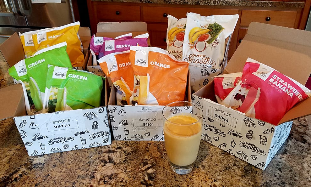 SmoothieBox pre-bagged keto and paleo friendly smoothie packets with collagen boost