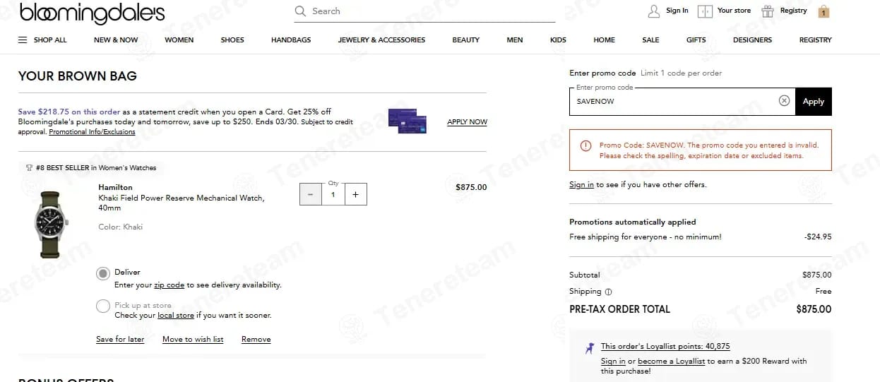 Bloomingdale's coupon code tested September 2026 – Coupons Scout