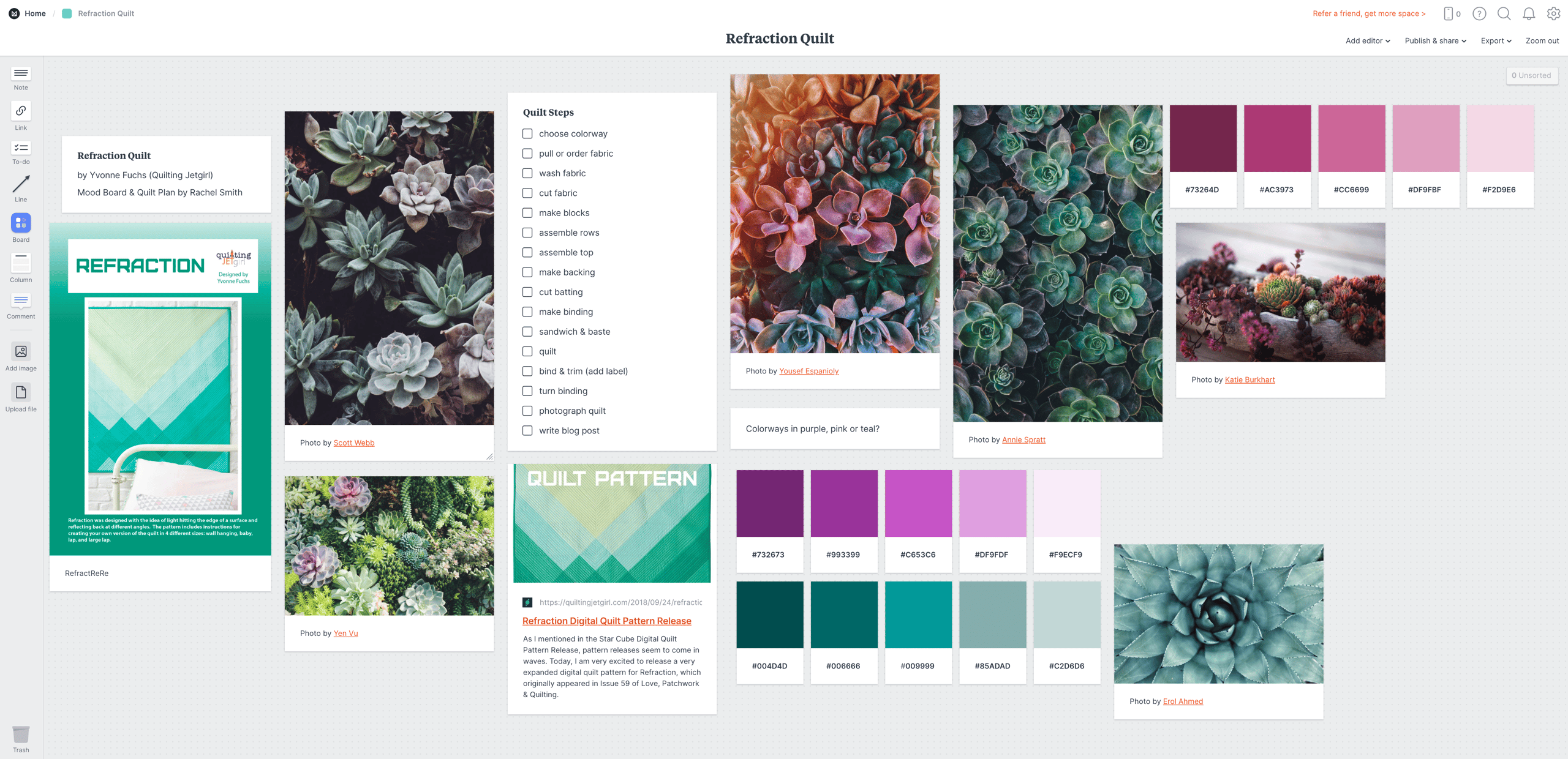 Milanote visual collaboration board with mood board cards and infinite canvas for creative teams