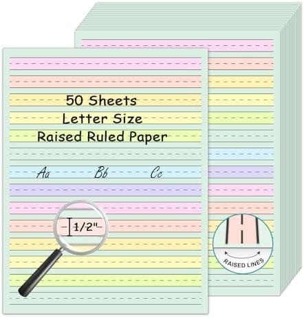 BrightLines Paper adaptive handwriting sheets with color coded lines for dysgraphia and ADHD support